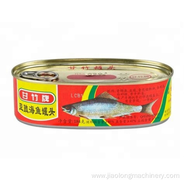 oval can for tuna sardine fish packing line